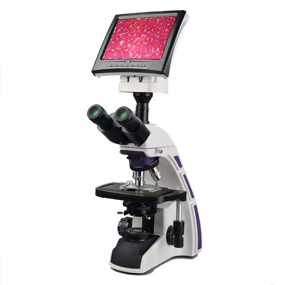 YJ-2016 Trinocular Biological LCD Display Digital Screen Achromatic Correction Optical System Microscope With LED